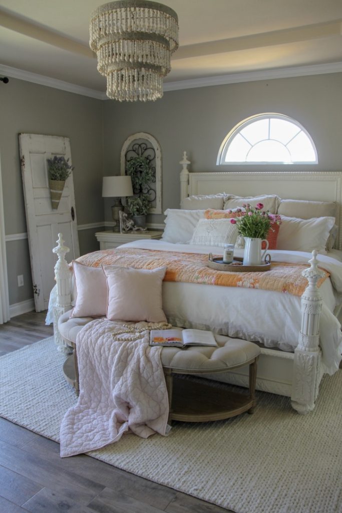 modern farmhouse paint color mindful grey bedroom