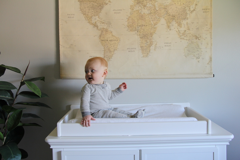 white modern farmhouse baby dresser