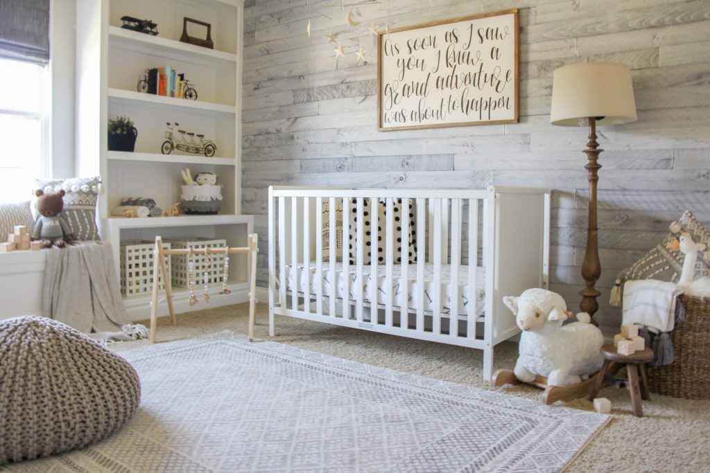 gender neutral modern farmhouse nursery