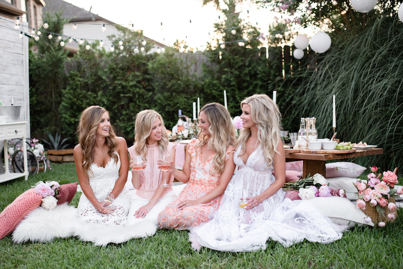 best friends having fun at an outdoor summer party