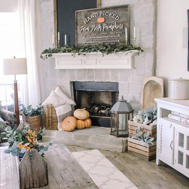 how to decorate your fireplace for fall