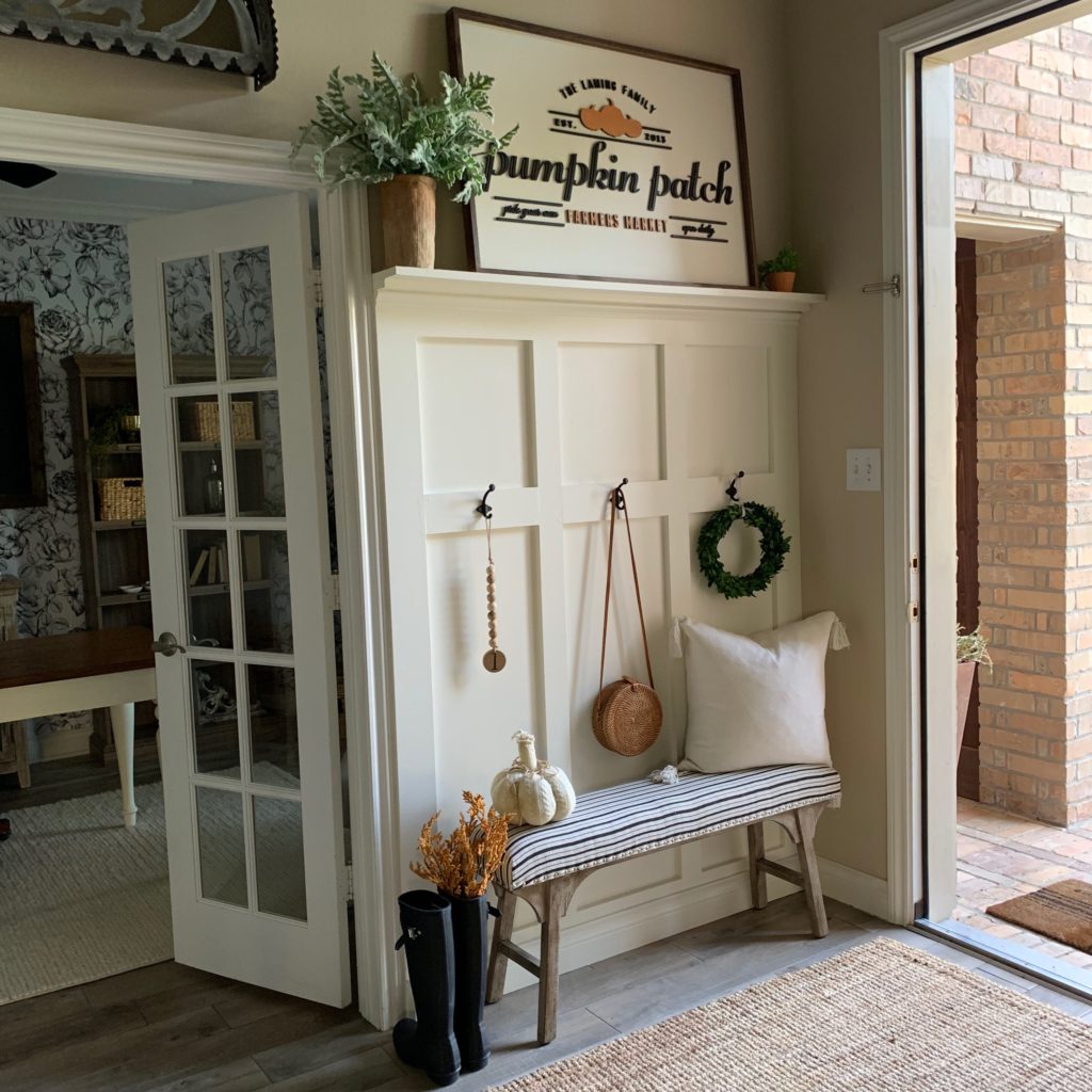 diy board and batten entryway wall