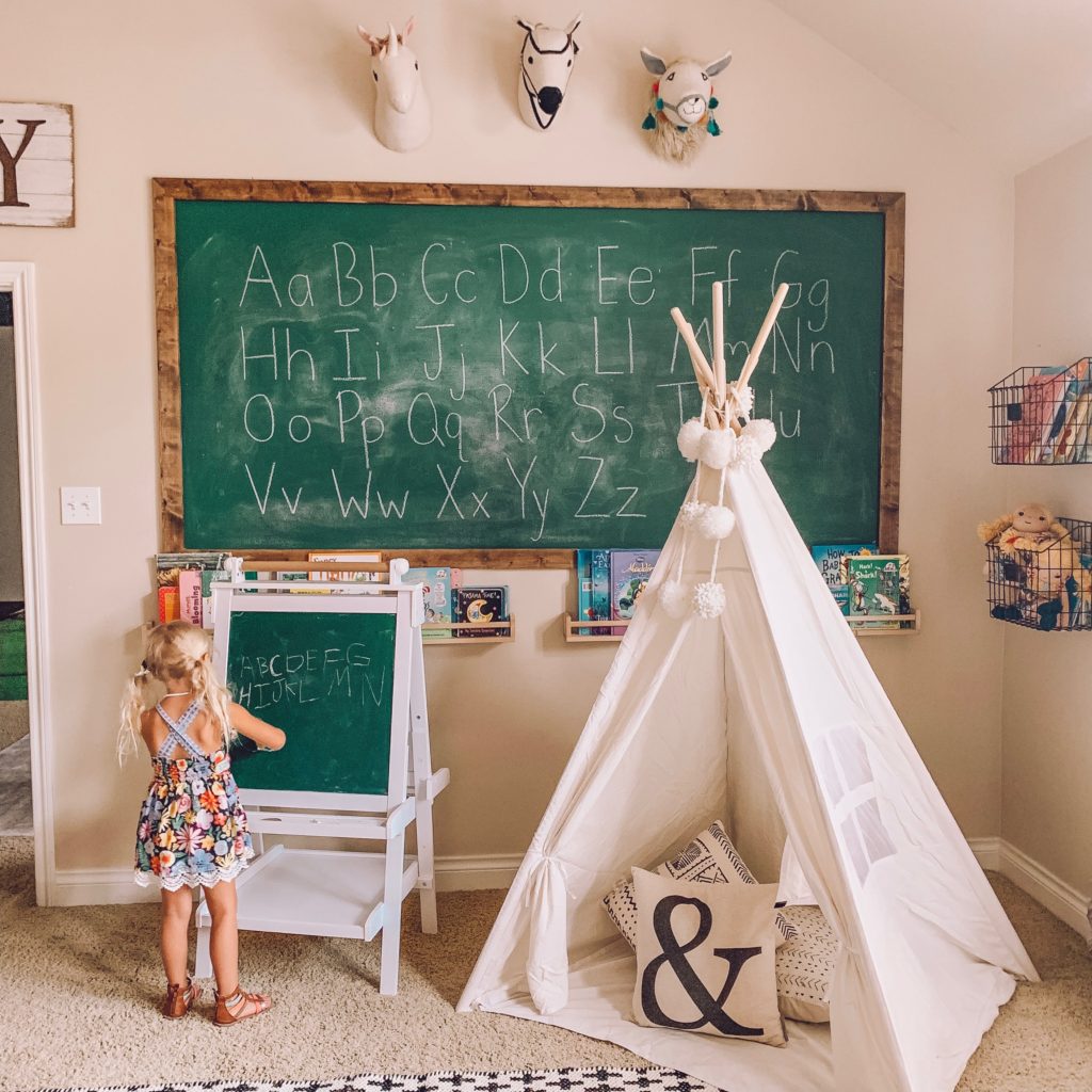 DIY Chalkboard Wall Tutorial For A Kids Playroom   IMG 5304 1024x1024 