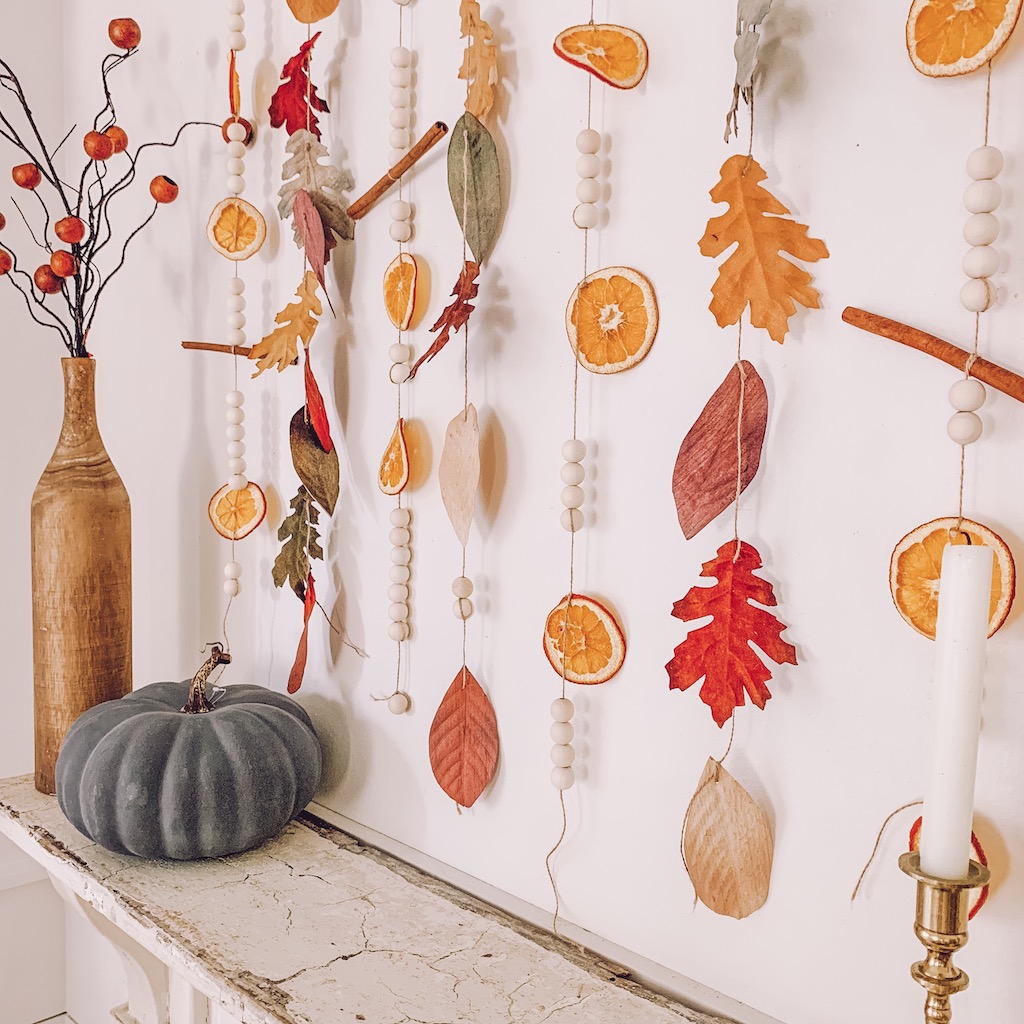 DIY Fall Garland with Dried Oranges