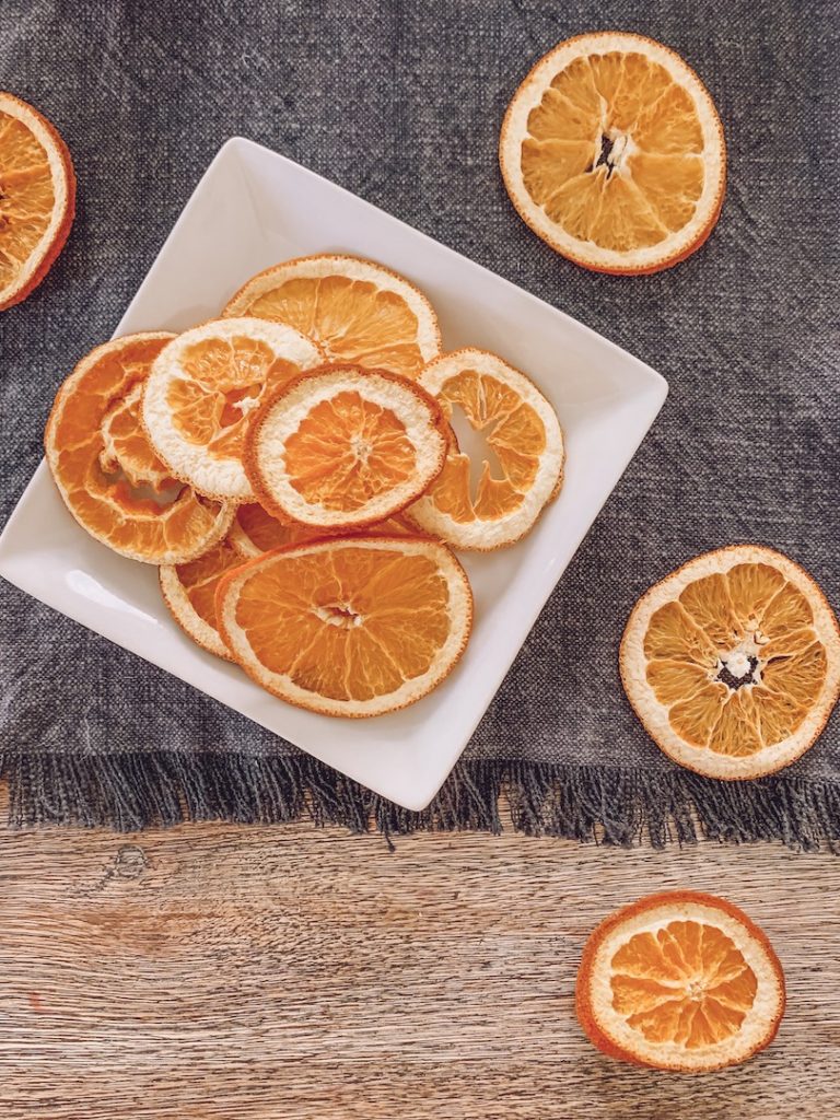 homemade dried orange wheels