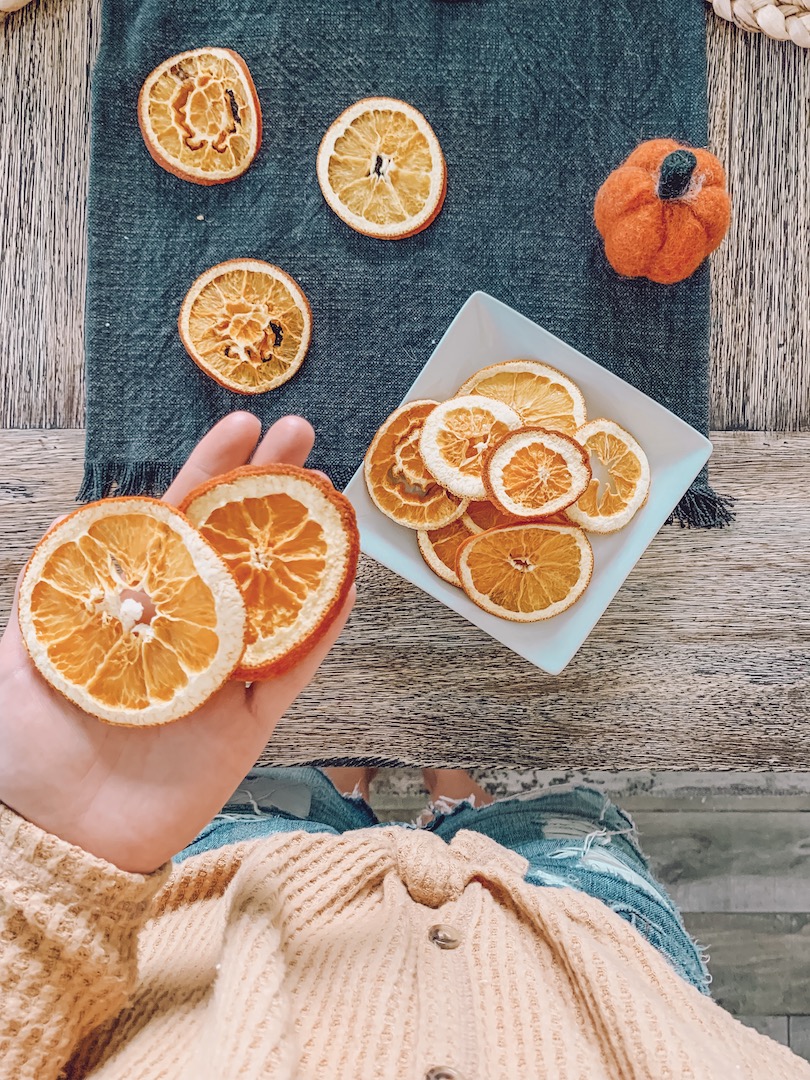 homemade dried citrus orange wheels