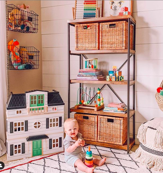 playroom storage shelves