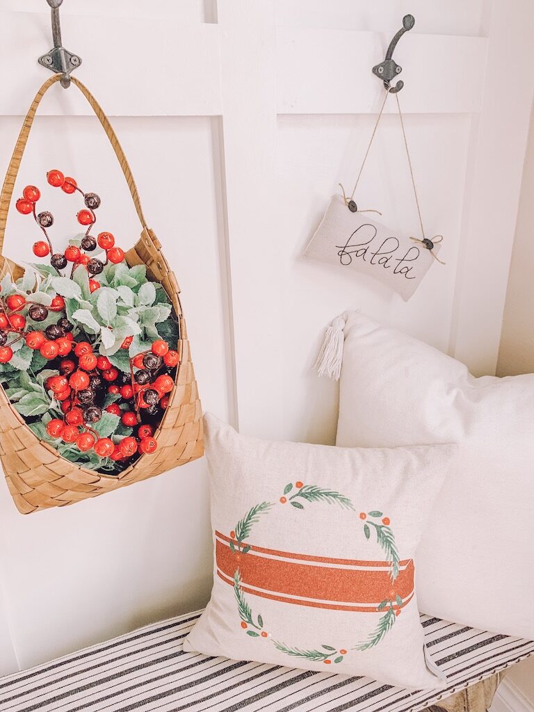 christmas basket with berries