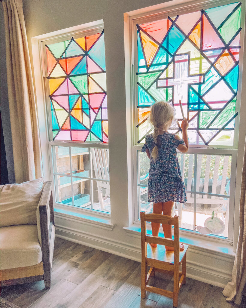 How to Paint Stained Glass Windows at Home Art Activity for Kids