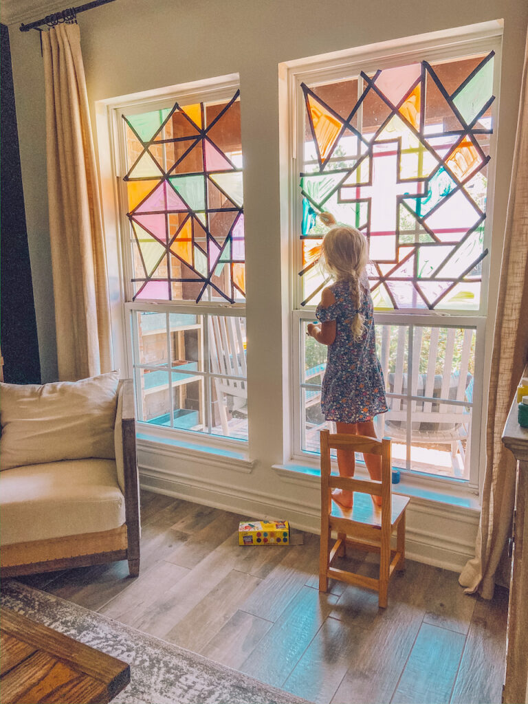 Faux Stained Glass - Add Some Color to your Windows - Tales From Home