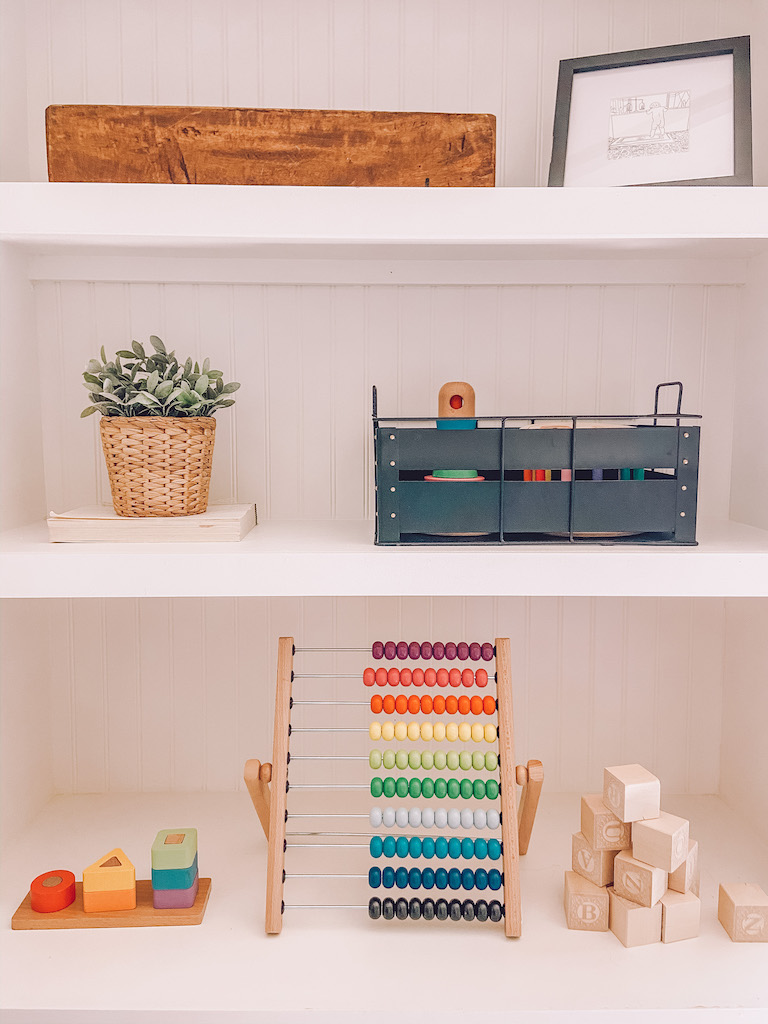 modern nursery bookshelf