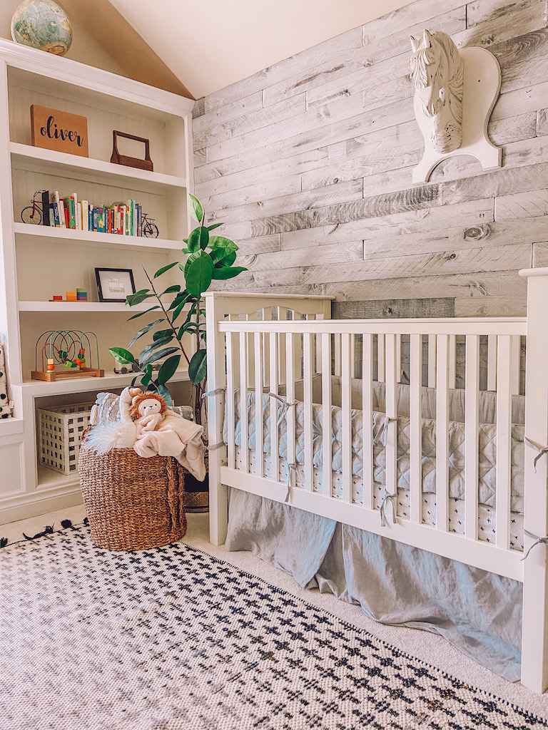 A Modern Nursery Room Refresh With, White Bookcase For Baby Room
