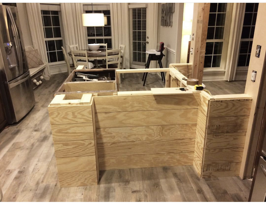 diy kitchen island shiplap