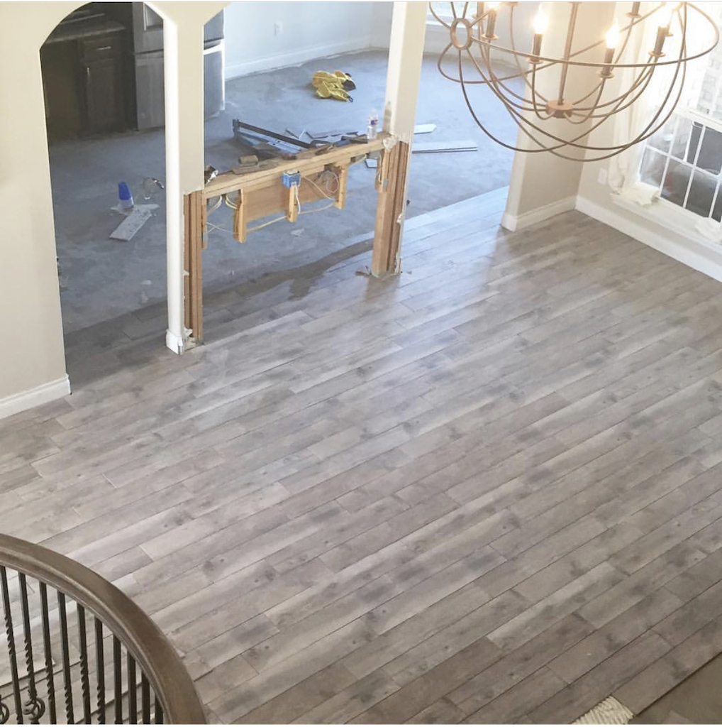 wood tile floor update your builder grade home