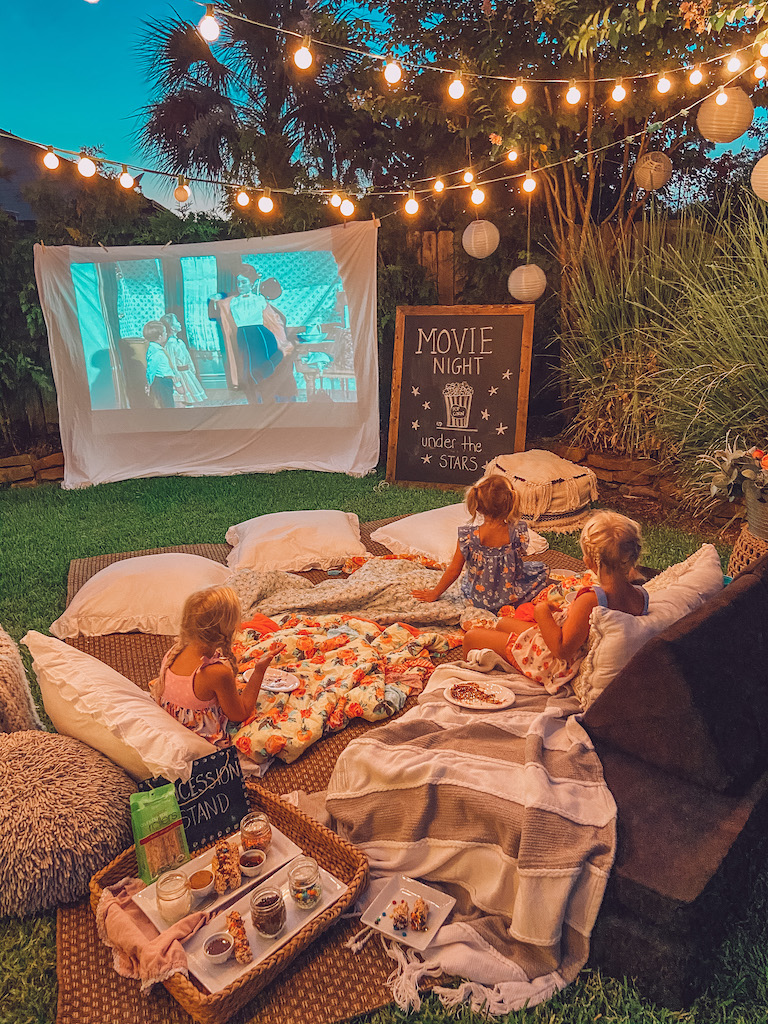 Backyard Movie Night At Home For Summer Life By Leanna