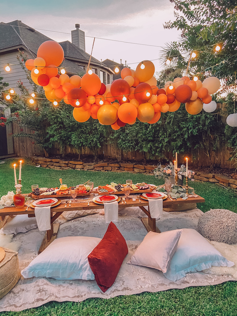 host an outdoor bohemian party for your friends