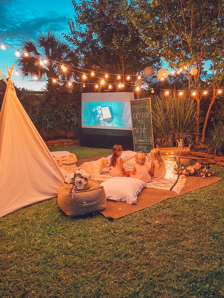 Backyard Movie Night At Home For Summer Life By Leanna