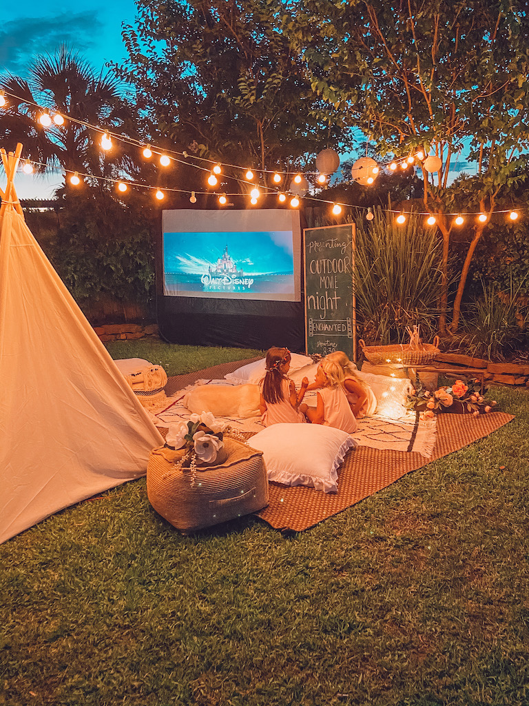 Backyard Movie Night at Home for Summer