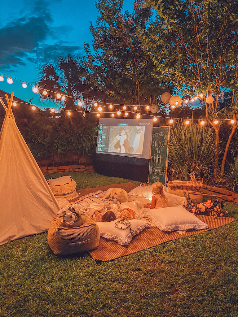 outdoor movie night at home