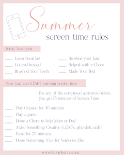 screen time checklist
