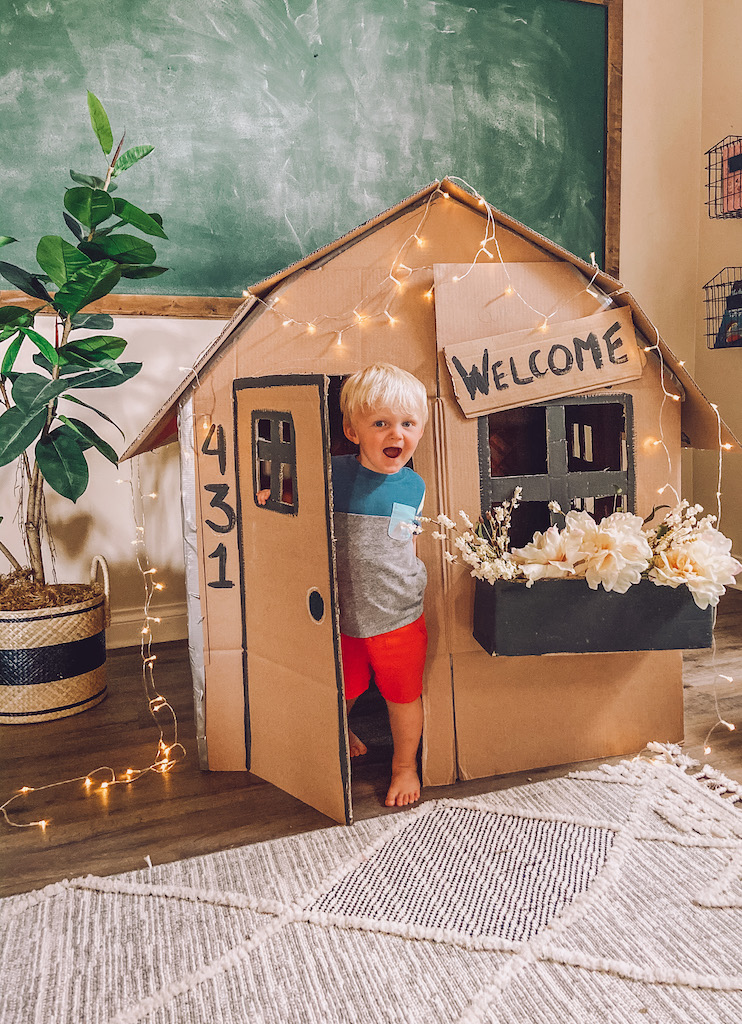 Easy And Fun Activity For Kids Cardboard Playhouse