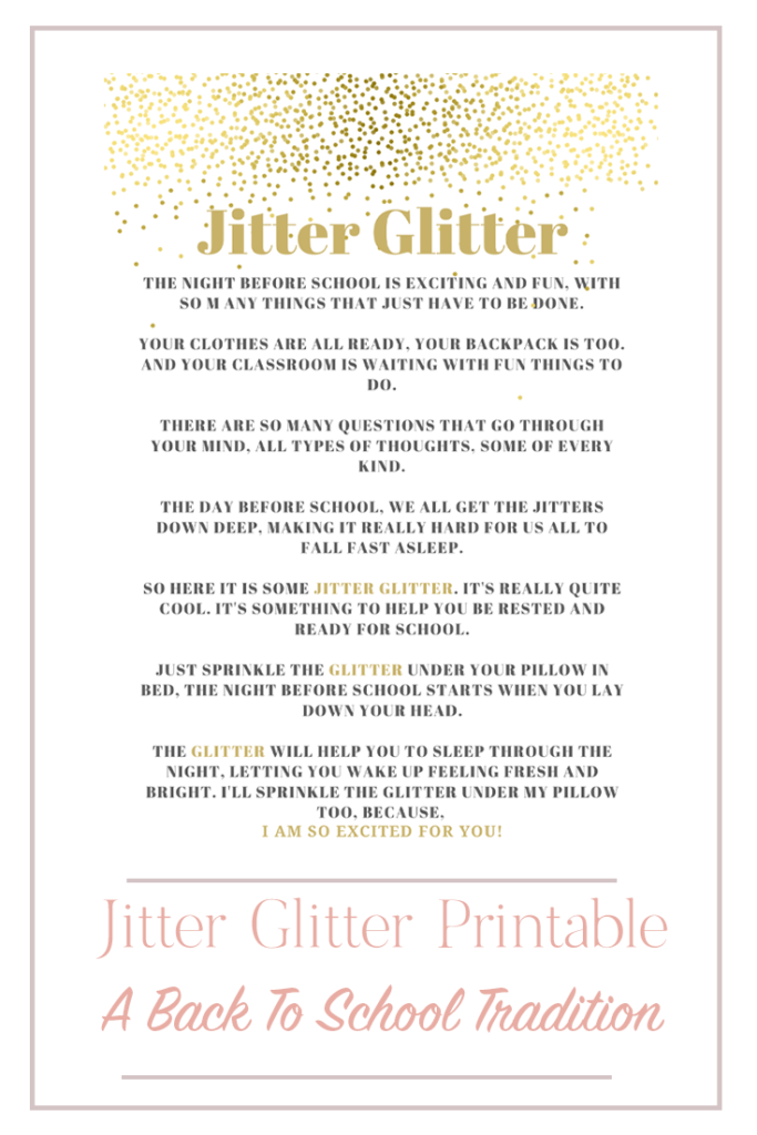 Jitter Glitter Back To School Tradition