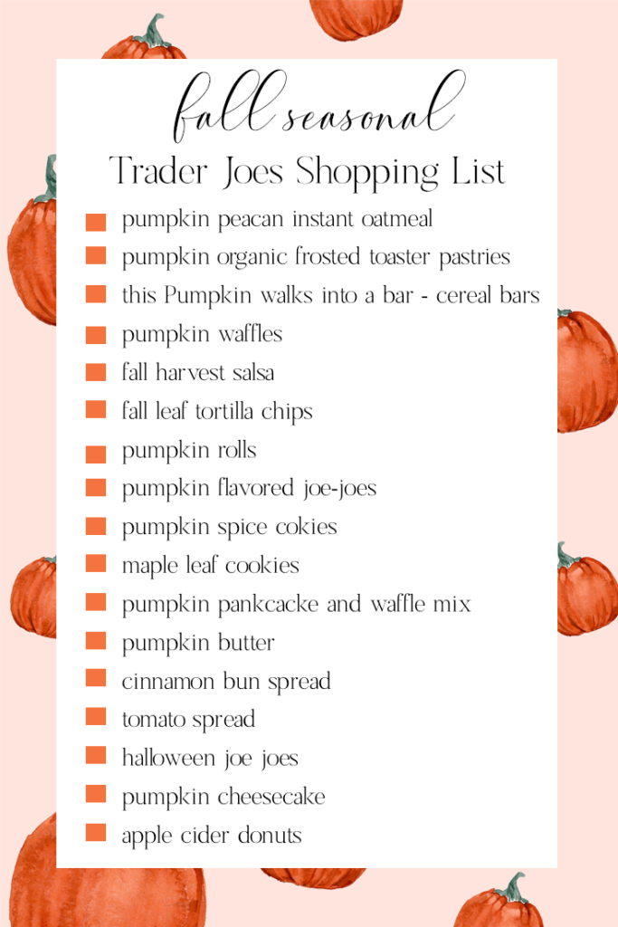 fall trader joe's must have items