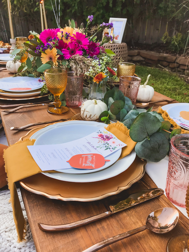 Friendsgiving Table Decor & Girlfriend Brunch Ideas in Greenhouse