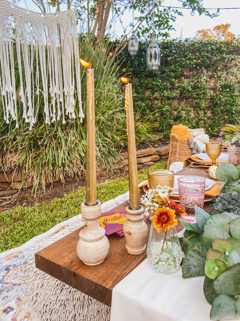 fall tablescape candles