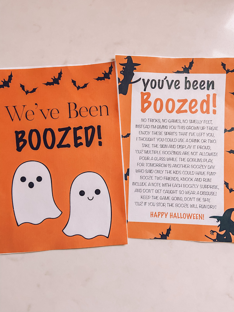 boozed bag printable halloween