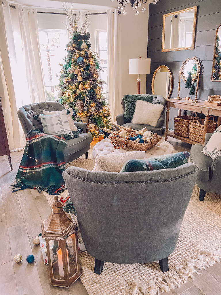 green and red plaid christmas ornaments