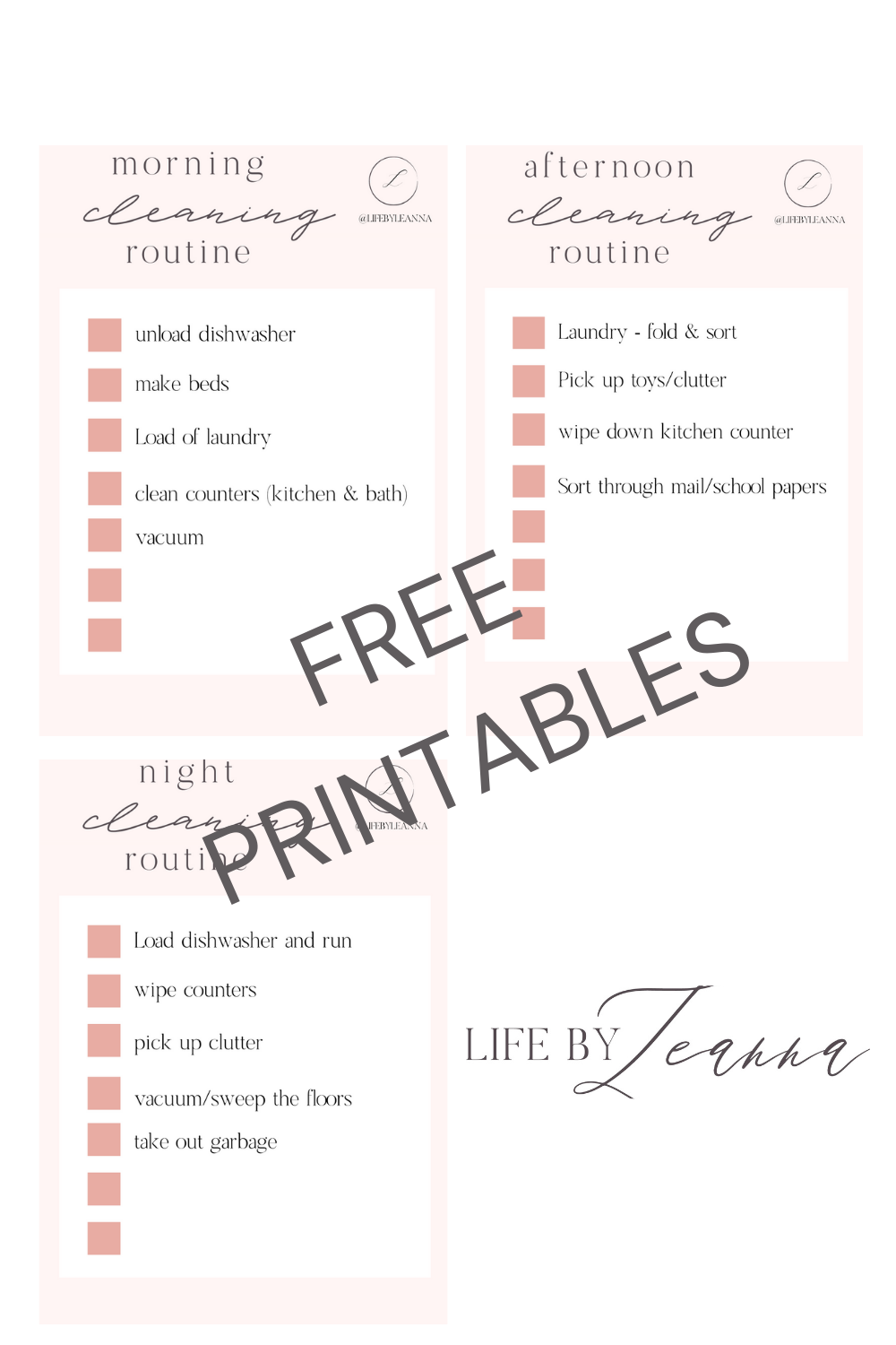 Free Easy Cleaning Checklist: Daily, Weekly and Monthly