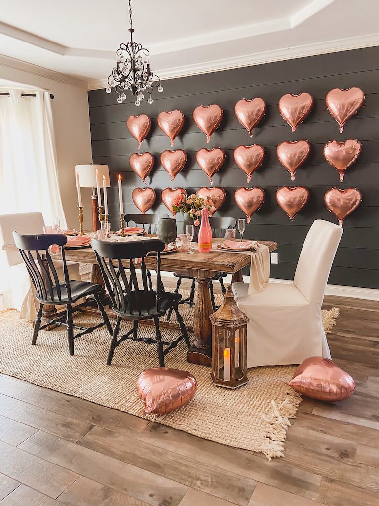 Easy Valentines Day Set up with Heart Balloons