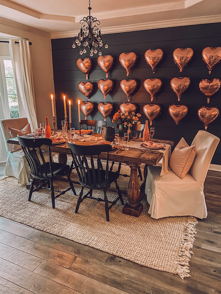 Easy Valentines Day Set up with Heart Balloons