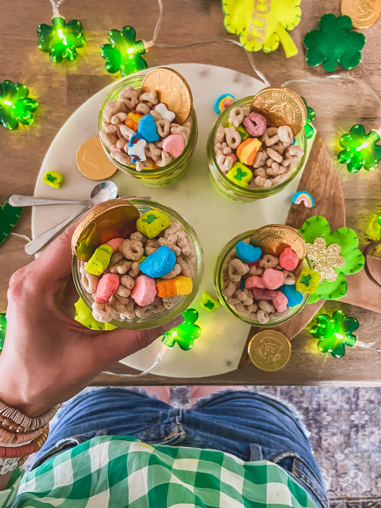 st patricks day pudding cups
