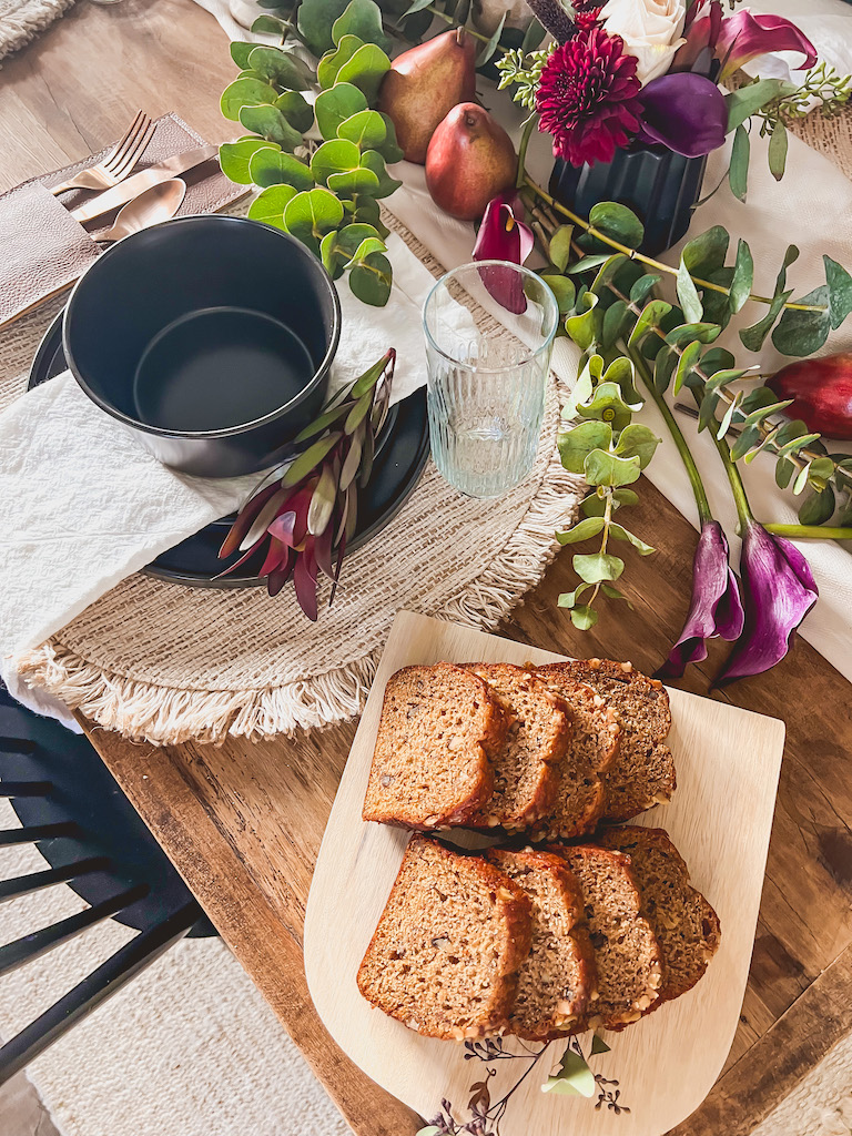 Textured, neutral placemat for Thanksgiving table