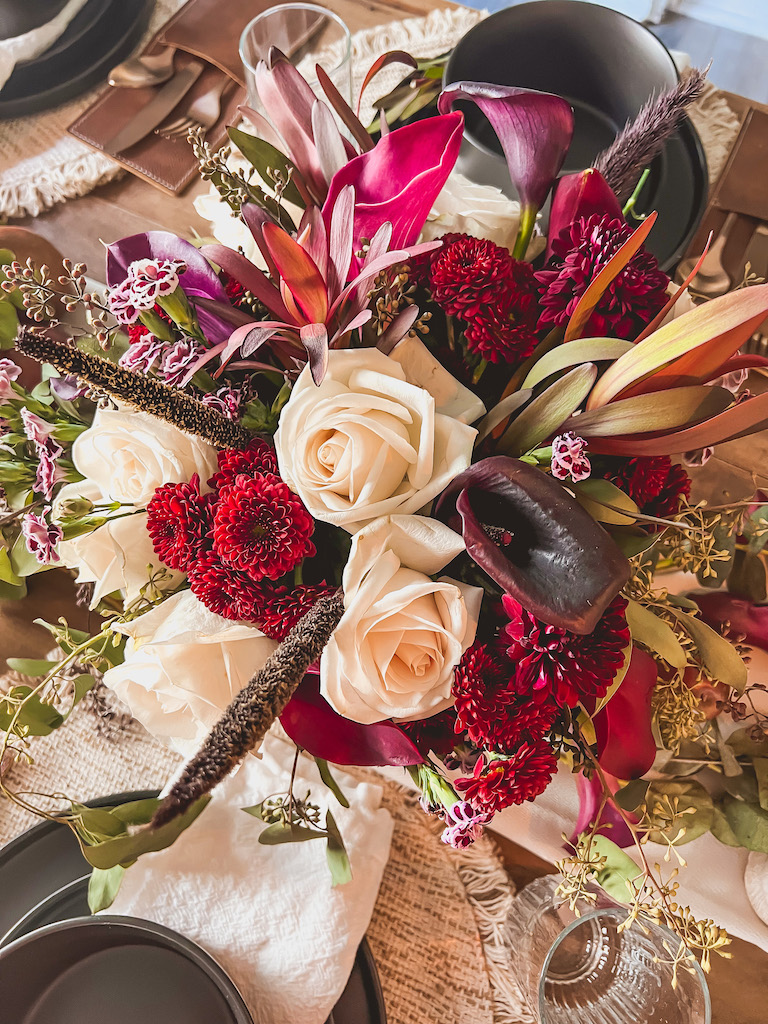 Close-Up of fall flower centerpiece