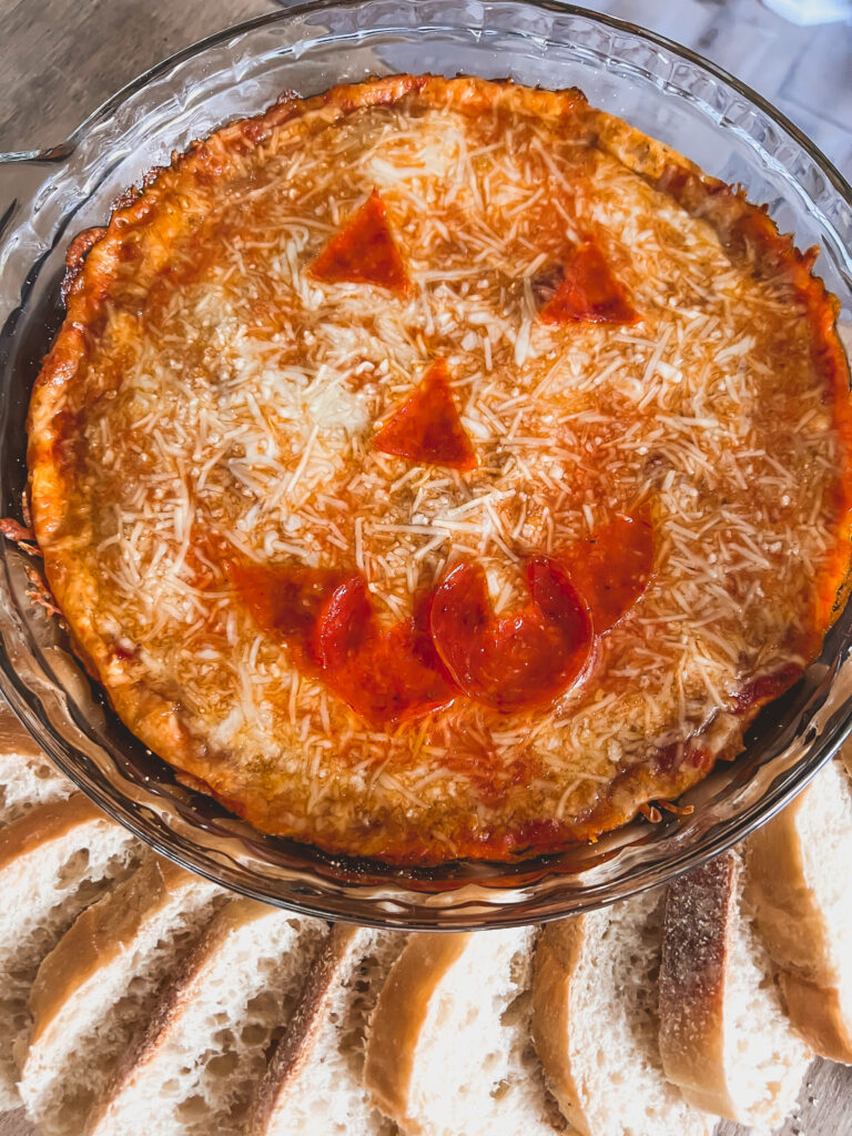 Easy Jack-o-lantern Pizza Dip