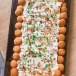 Little Debbie Christmas Tree Cake Dip presented as a butter board