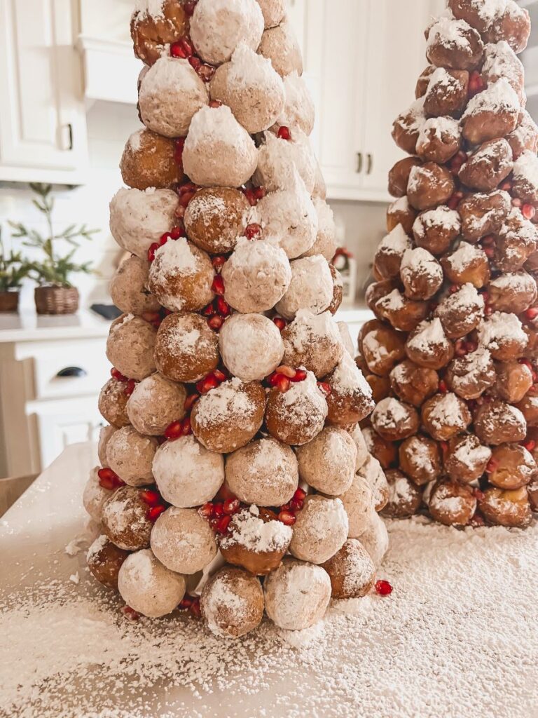 Close-Up of Donut Hole Christmas Trees