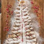 Christmas Tree Pastry with powdered sugar