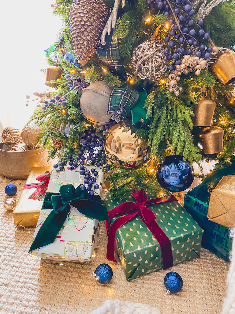 Tree with beautifully wrapped presents