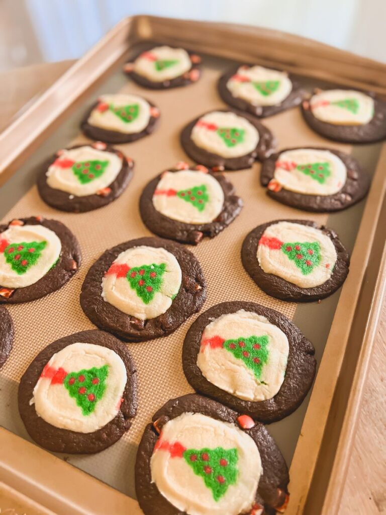 Easy Christmas cookie recipe using two store-bought cookie dough packages