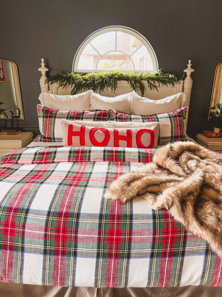 Red and Black Plaid Bedroom Set