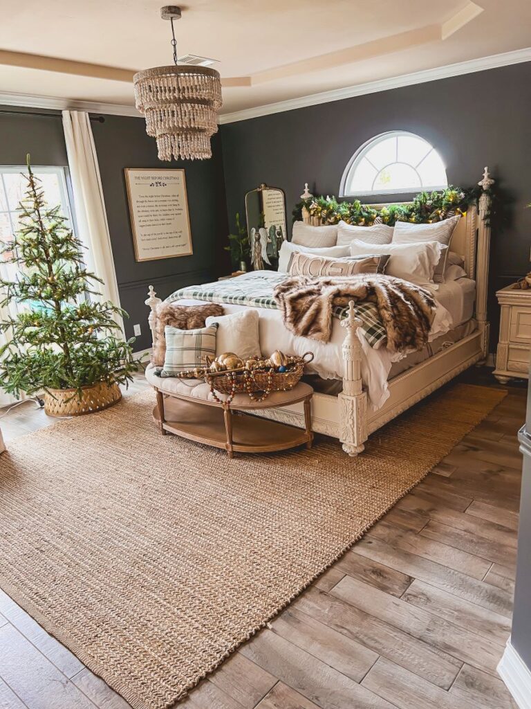 Garland Draped over headboard