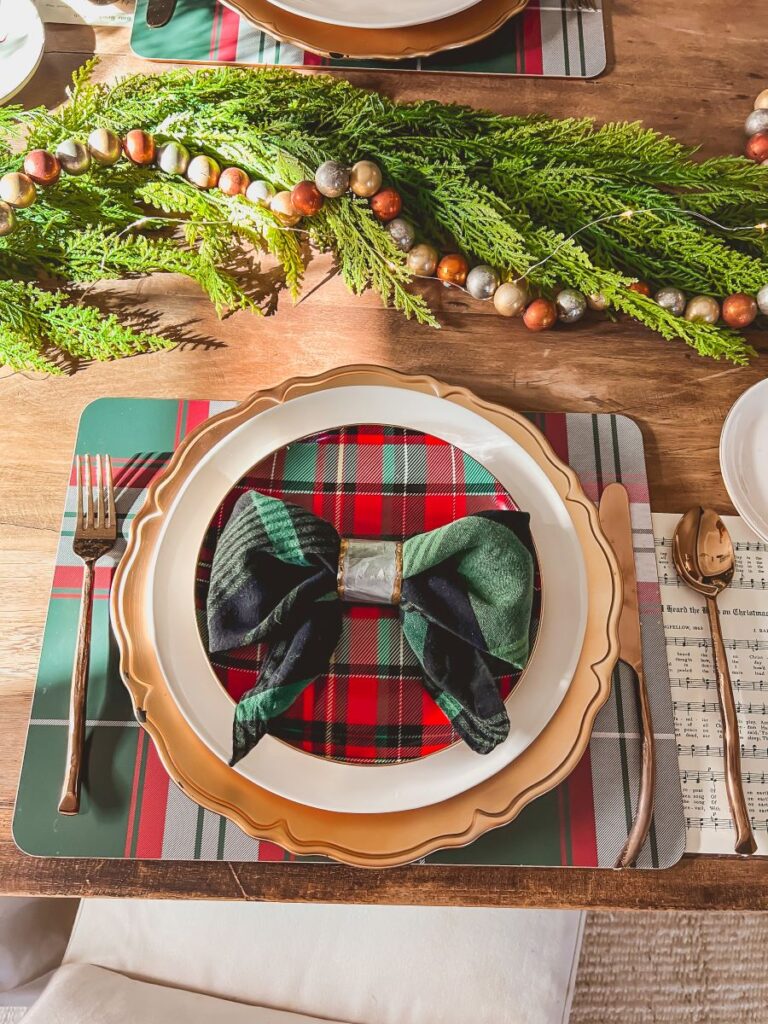 Christmas Garland on a festive table