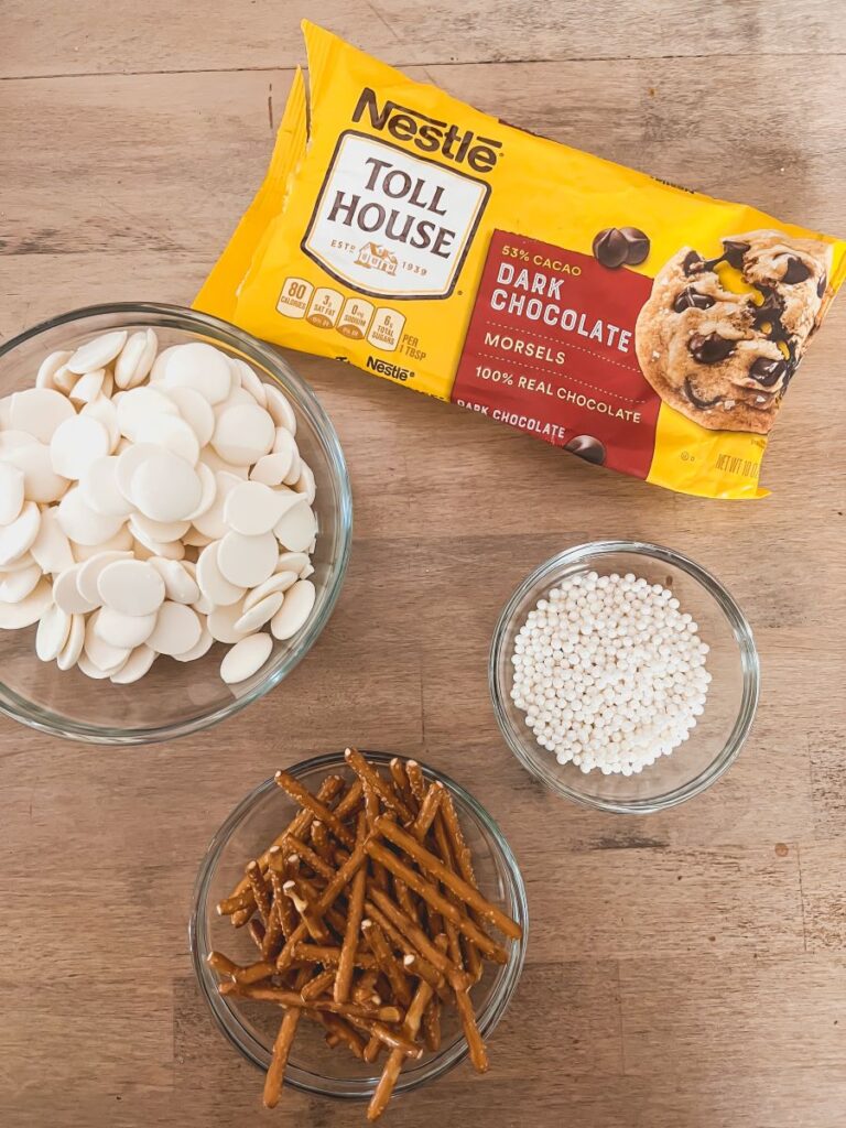 Ingredients Needed for Chocolate Snowman Bark