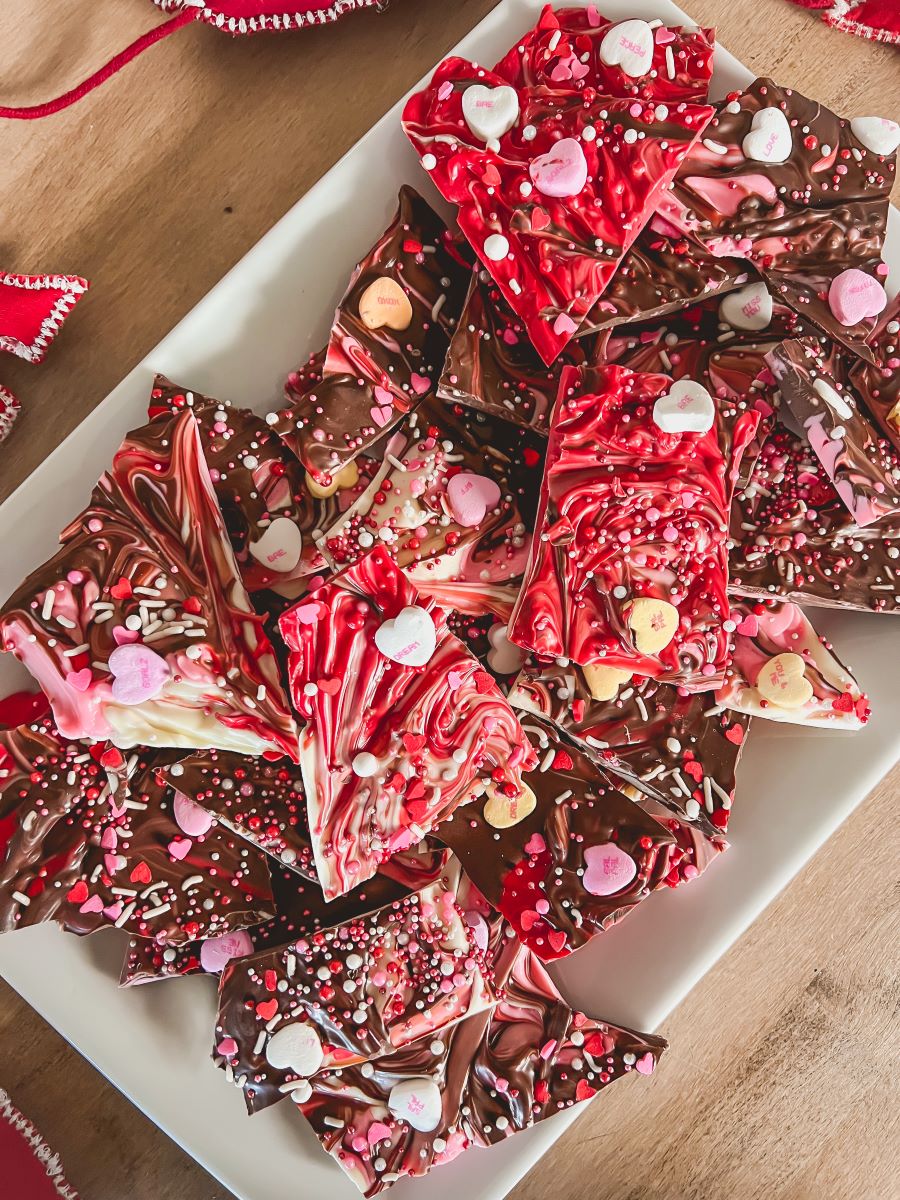 The Simple Hack for Candy Heart Chocolate Bark