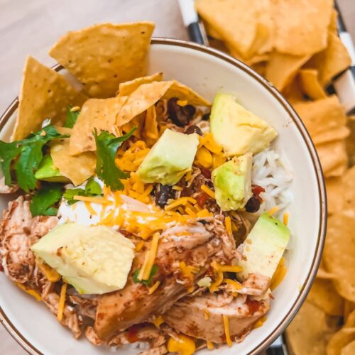 crockpot fiesta chicken in a bowl