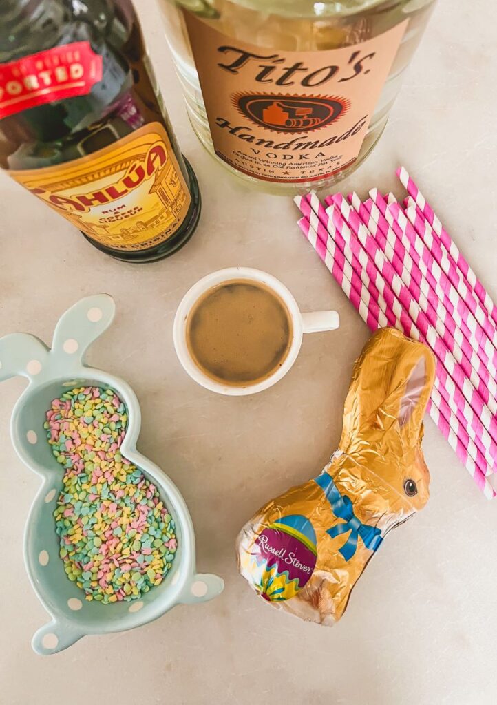 Easter Chocolate Espresso Martini Ingredients and Supplies